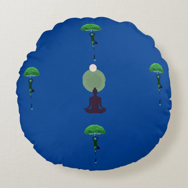 Meditatie gelukzaligheid rond kussen (Voorkant)