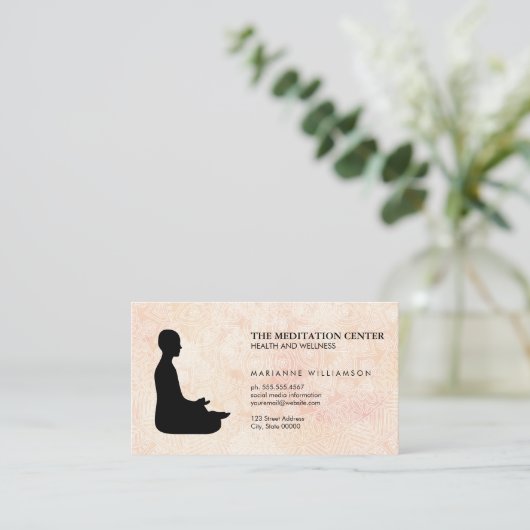 Meditatie Gezondheid & Wellness Tribal Pattern Visitekaartje (Staand voorkant)