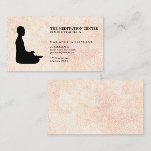 Meditatie Gezondheid & Wellness Tribal Pattern Visitekaartje (Voorkant / Achterkant)