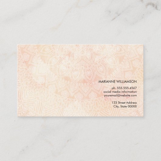 Meditatie Gezondheid & Welzijn Tribal Patroon II Visitekaartje (Achterkant)