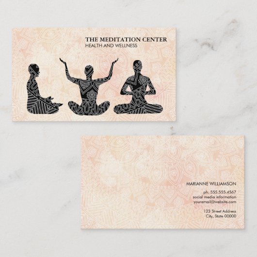 Meditatie Gezondheid & Welzijn Tribal Patroon II Visitekaartje (Voorkant / Achterkant)