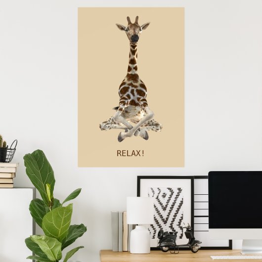 Meditatie Giraffe Poster (Thuiskantoor)