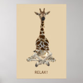 Meditatie Giraffe Poster (Voorkant)