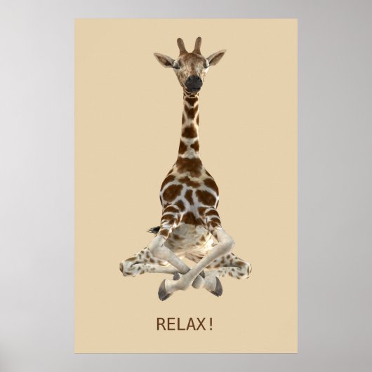Meditatie Giraffe Poster (Voorkant)