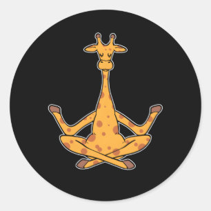 Meditatie Giraffe Yoga Instructeur Ronde Sticker