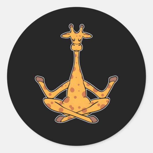 Meditatie Giraffe Yoga Instructeur Ronde Sticker (Voorkant)