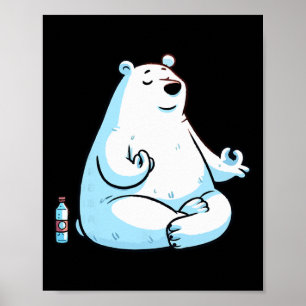 Meditatie Ijsbeer Yoga Houding Ontspannend Dier _1 Poster