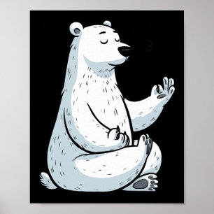 Meditatie Ijsbeer Yoga Houding Ontspannend Dier  Poster