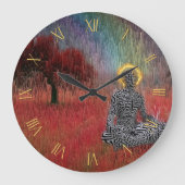 Meditatie in het surrealistische landschap grote klok (Voorkant)