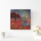 Meditatie in het surrealistische landschap vierkante klok (Huis)