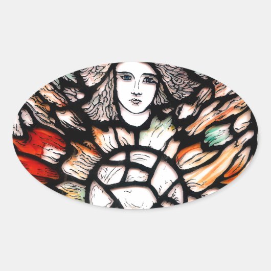 Meditatie in kleuren ovale sticker (Voorkant)