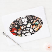 Meditatie in kleuren ovale sticker (Envelop)