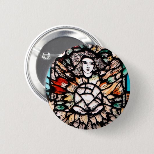 Meditatie in kleuren ronde button 5,7 cm (Voorkant /achterkant)