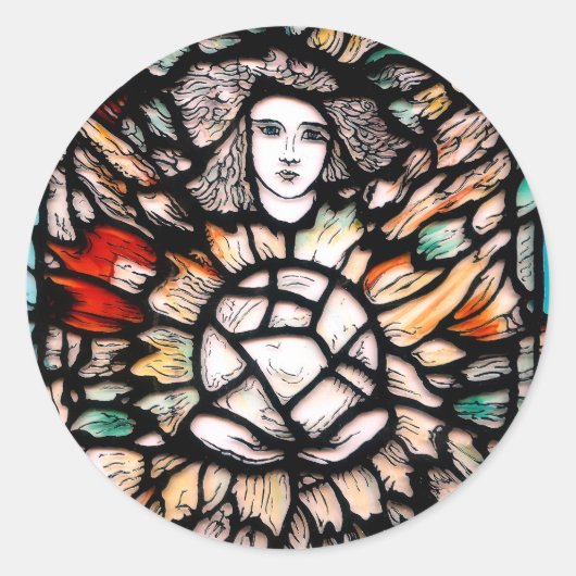 Meditatie in kleuren ronde sticker (Voorkant)