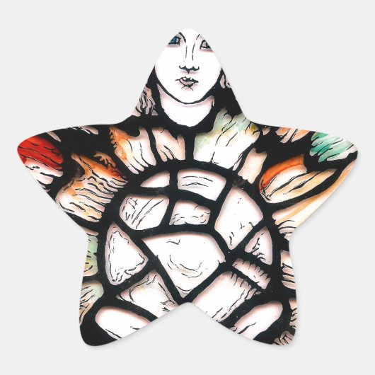 Meditatie in kleuren ster sticker (Voorkant)