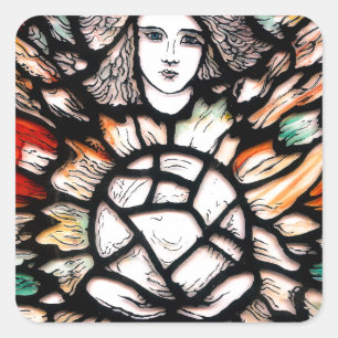 Meditatie in kleuren vierkante sticker