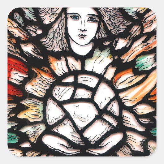 Meditatie in kleuren vierkante sticker (Voorkant)