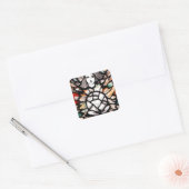 Meditatie in kleuren vierkante sticker (Envelop)