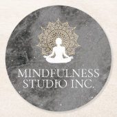 Meditatie-instructeur Gespikkelde marmer Ronde Kartonnen Onderzetter (Voorkant)