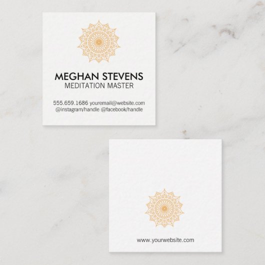 Meditatie-instructeur verfijnd natuurlijk ontwerp afsprakenkaartje (Voorkant / Achterkant)