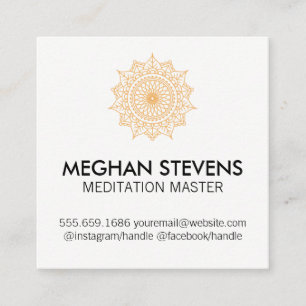 Meditatie-instructeur verfijnd natuurlijk ontwerp afsprakenkaartje