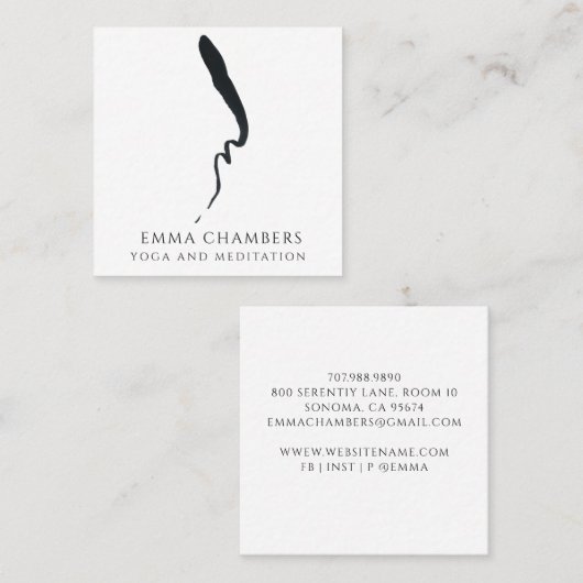 Meditatie-instructies Vierkante Visitekaartje (Voorkant / Achterkant)