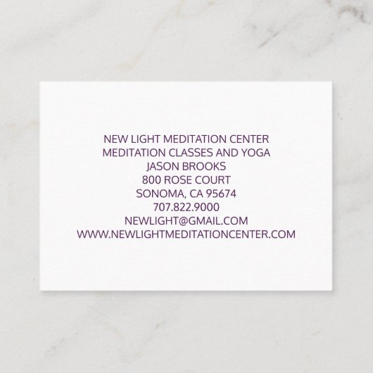 Meditatie-instructies Visitekaartje (Achterkant)