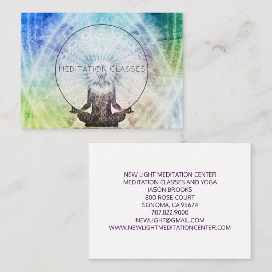 Meditatie-instructies Visitekaartje (Voorkant / Achterkant)