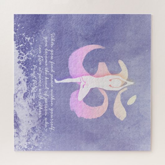 Meditatie Instructor Yoga Pose OM Quote Legpuzzel (Horizontaal)