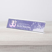 Meditatie Instructor Yoga Pose Om Sign Bureau Naambordje (Voorkant)