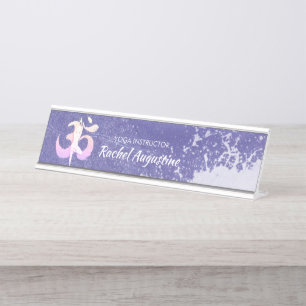 Meditatie Instructor Yoga Pose Om Sign Bureau Naambordje