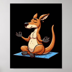 Meditatie Kangoeroe Yoga Houding Ontspannend Dier  Poster