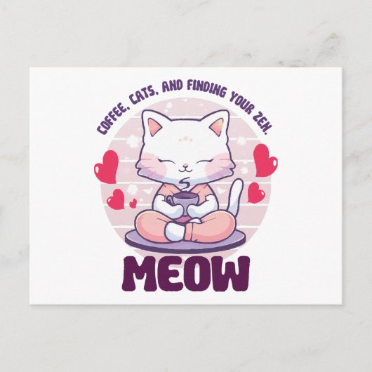 Meditatie kat - Kawaii kat Briefkaart (Voorkant)