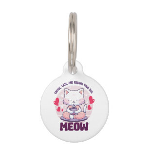 Meditatie kat - Kawaii kat Huisdierpenning