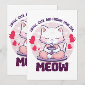 Meditatie kat - Kawaii kat Kaart (Voorkant / Achterkant)