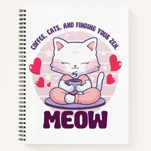 Meditatie kat - Kawaii kat Notitieboek (Voorkant)
