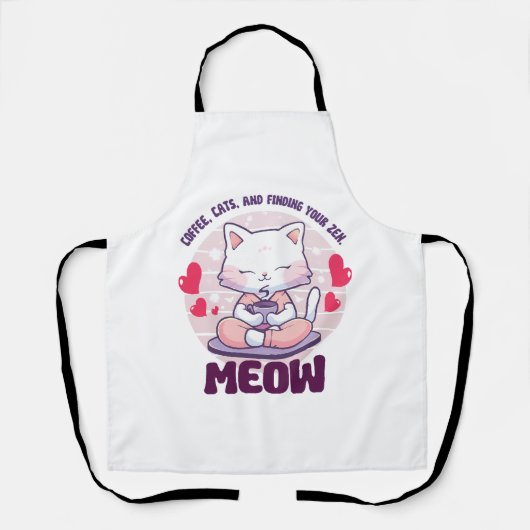 Meditatie kat - Kawaii kat Schort (Voorkant)