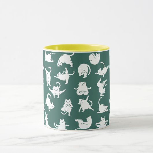 Meditatie Katten in Yoga Poses Two-Tone Coffee Mok (Midden)