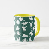 Meditatie Katten in Yoga Poses Two-Tone Coffee Mok (Voorkant rechts)
