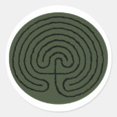 Meditatie Labyrinth Ronde Sticker (Voorkant)