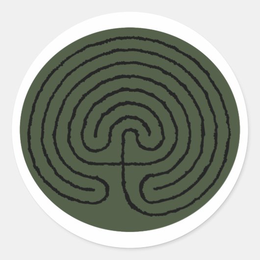 Meditatie Labyrinth Ronde Sticker (Voorkant)