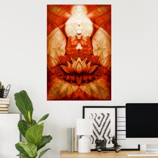 Meditatie.Lotus4 Poster (Thuiskantoor)