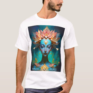MEDITATIE LOTUS GODIN SPIRITUELE KUNST T-SHIRT