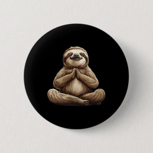 Meditatie Luiaard Boeddhistische Spirituele Yoga Z Ronde Button 5,7 Cm