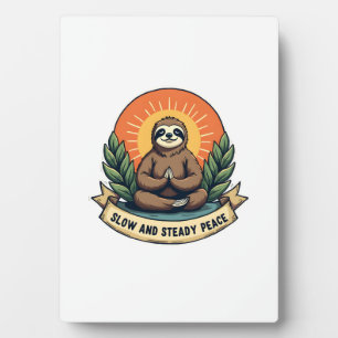 Meditatie Luiaard Vintage Ontspannen Humor Design  Fotoplaat