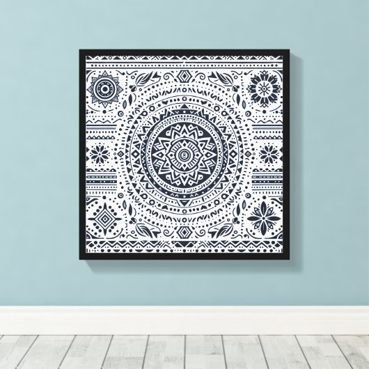 Meditatie Mandala Canvas Afdruk (Insitu (Houten vloer))