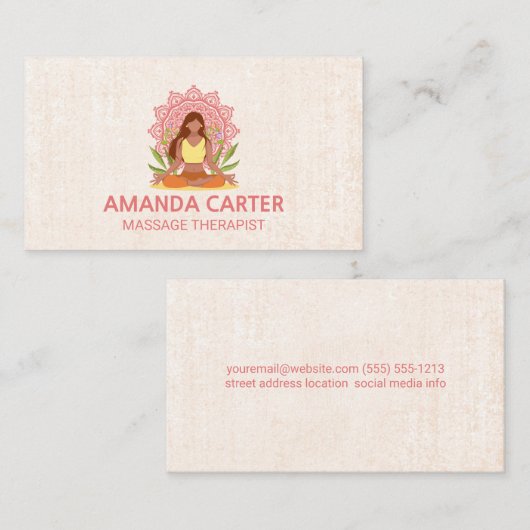 Meditatie Mandala Icon | Textuurachtergrond Visitekaartje (Voorkant / Achterkant)