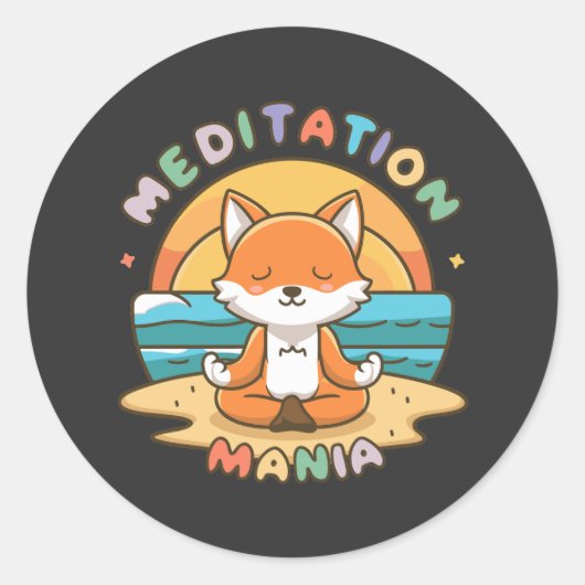 Meditatie manie ronde sticker (Voorkant)