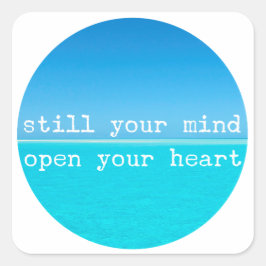 Meditatie Mantra, Stil Geest Open Hart Vierkante Sticker
