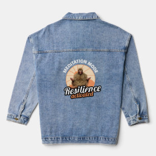 Meditatie Modus Bigfoot Weerbaarheid Geactiveerd Denim Jacket